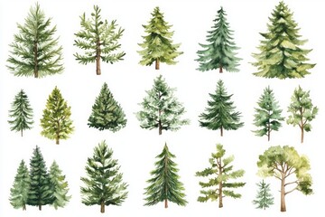 Obraz premium Watercolor Forest Trees