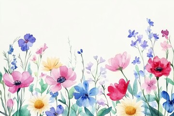 Vibrant Watercolor Floral Arrangement