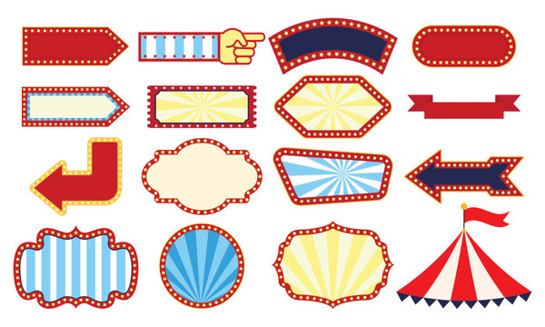Circus carnival banner label flat design