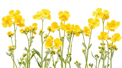 Fototapeta premium Cluster of Yellow Blossoms Highlighting Natural Beauty and Freshness in The Floral World : Generative AI