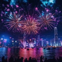 New Year Eve countdown and light show