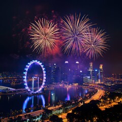 Fototapeta premium New Year Eve countdown and light show