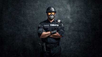 Spooktacular halloween portrait of an engineer in hq merging creativity and festivity with a chilling twist