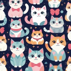 seamless pattern with cats