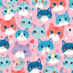 seamless pattern with cats