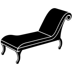 black and white chaise lounge