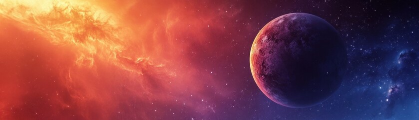 Obraz premium Cosmic Majesty: A Celestial Vision of Planets and Nebulae