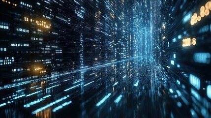Fototapeta premium Futuristic Digital Binary Code Background