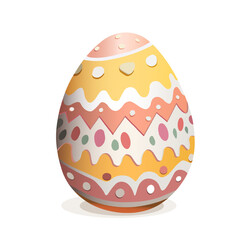Colorful Decorative Easter Egg with Patterns. Traditional Easter Egg with Spring Colors. Festive Easter Egg with Zigzag