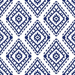 Ikat seamless pattern, geometric design, motif ethnic handmade, Ikat ethnic tribal, boho colors seamless wallpaper. Ethnic Ikat abstract background art,