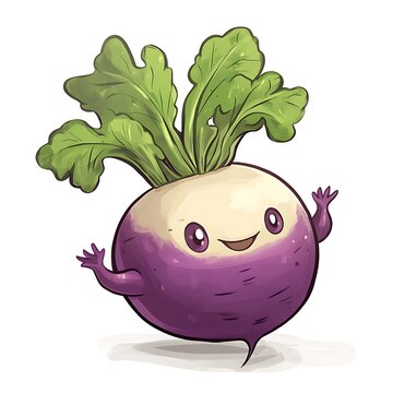 A cartoon turnip on a white background.
