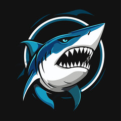 Shark esport gaming mascot logo template Vector