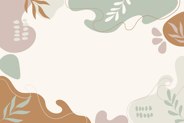 Abstract organic shapes modern art background. Minimal modern neutral colors banner for advertising, ads, presentations, social media