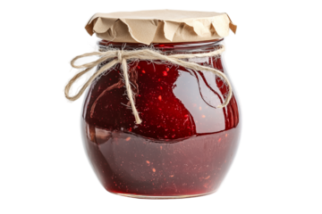 Homemade Red Jam in a Glass Jar