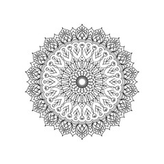 Mandala vector design art pattern, outline mandala art illustration.