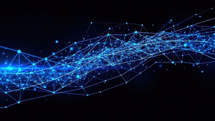 Abstract and technical visualization of natural language processing systems featuring data flows neural networks and language patterns Clean modern tech aesthetics