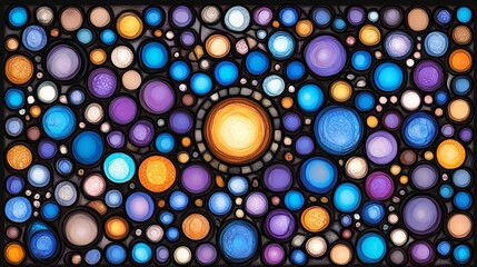 Abstract Art Colorful Circles Pattern Background Design