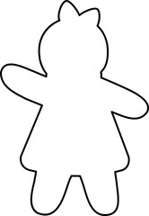 Gingerbread man cookie outline vector.
Christmas holiday ginger cookies outline svg.