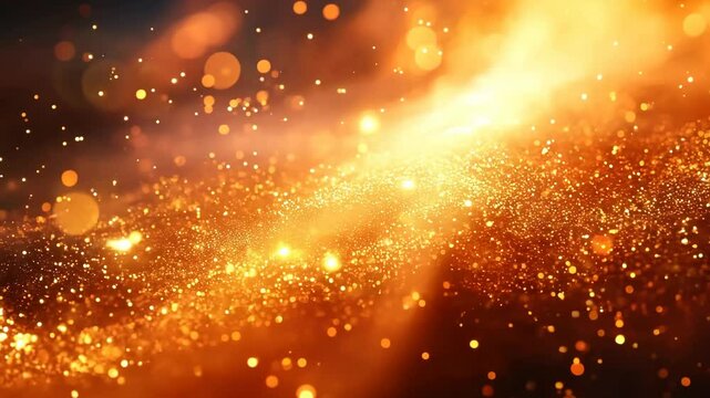 A bright orange background with a lot of sparkles. The sparkles are scattered all over the background, creating a sense of movement and energy. The orange color gives the image a warm