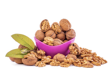 Peanut in wooden bowl isolated on transparent background