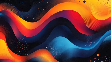 Vibrant abstract design featuring dynamic colors and geometric shapes 