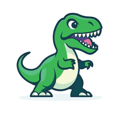 Fototapeta premium Simple vector logo of a T-Rex, in green color 