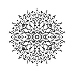 round mandala art design, ethnic mandala vector