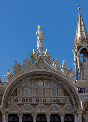 South facade of the Basilica of Saint Mark in Venice, Italy.