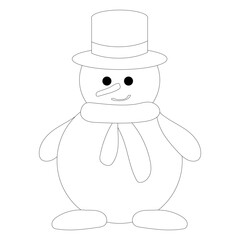 isolated snowman on a dark background coloring