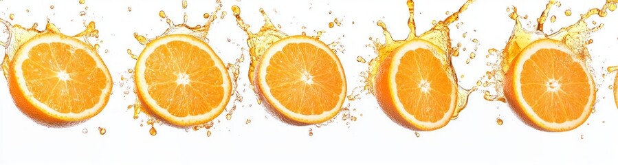 Orange Slices in Water Splash