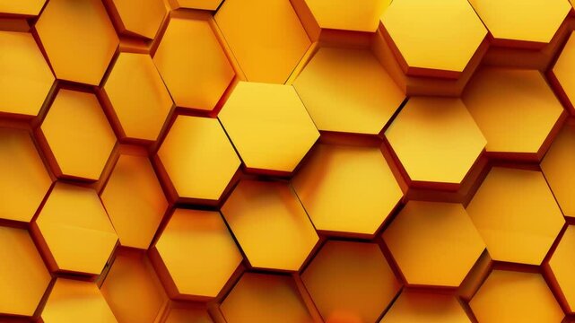 Honeycomb seamless pattern animation, natural geometric hexagon background seamless loop animated video