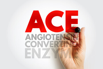 ACE Angiotensin-Converting Enzyme - central component of the renin–angiotensin system, which controls blood pressure, acronym text concept background