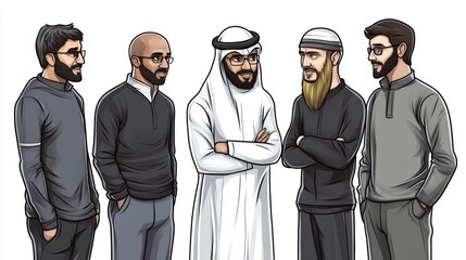 Men in dynamic poses, strength, style, and fitness in a variety of stances for lifestyle, fashion, wellness campaigns