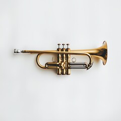 Obraz premium A trumpet on a white background.