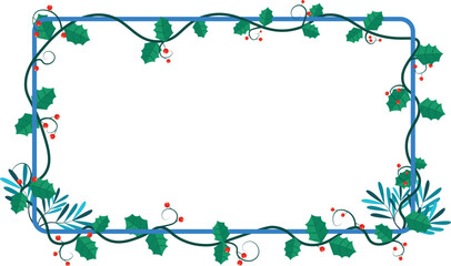 Christmas frame with tree branches vector stock illustration
