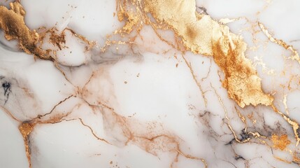 Naklejka premium White Marble with Gold Leaf Texture - Elegant Background
