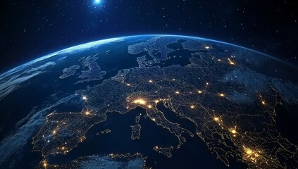 Europe's Night Lights from Space