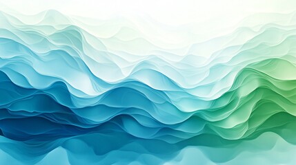 Fototapeta premium Abstract Green and Blue Wave Pattern