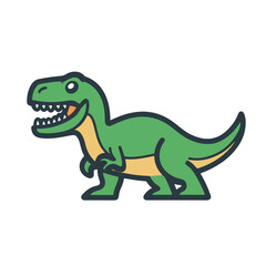 Simple vector logo of a T-Rex, in green color 