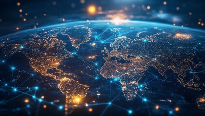 Fototapeta premium Global Network Visualization
