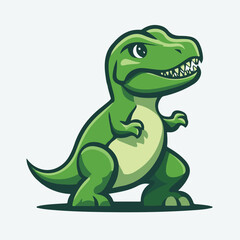 Obraz premium Simple vector logo of a T-Rex, in green color 
