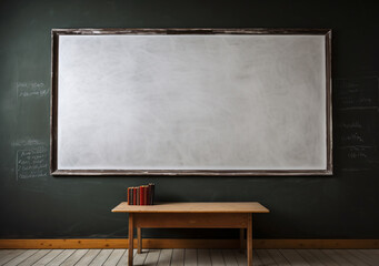 Empty classrooms and blackboards