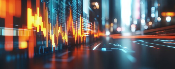 Dynamic Financial Data Display at Night