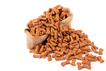 Dog biscuits isolated on white background
