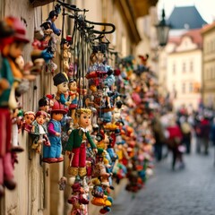 Naklejka premium Puppets in Prague for sale