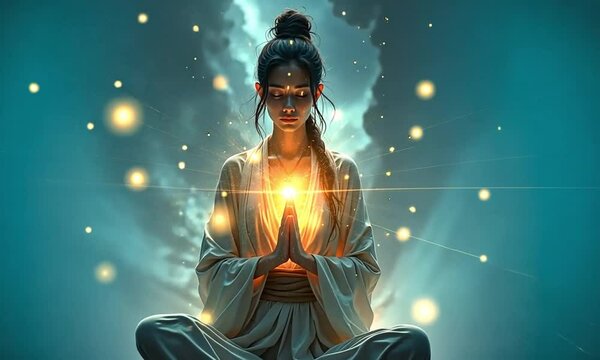 woman in medtation namaste