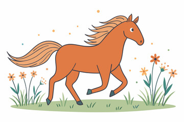 a simple monoline illustration of a horse.