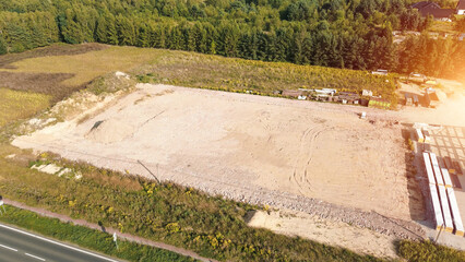Construction site with cleared land.