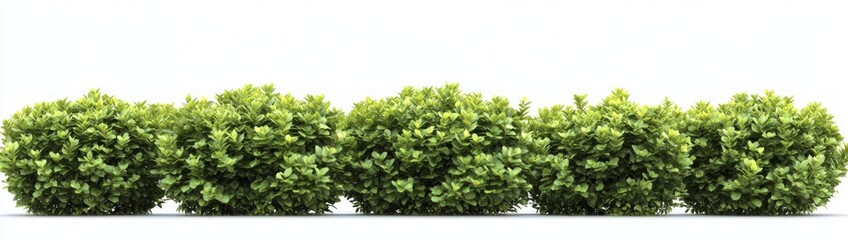 Obraz premium Row of Lush Green Bushes