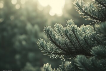Obraz premium Close-up shot of a pine tree trunk with sunlight behind